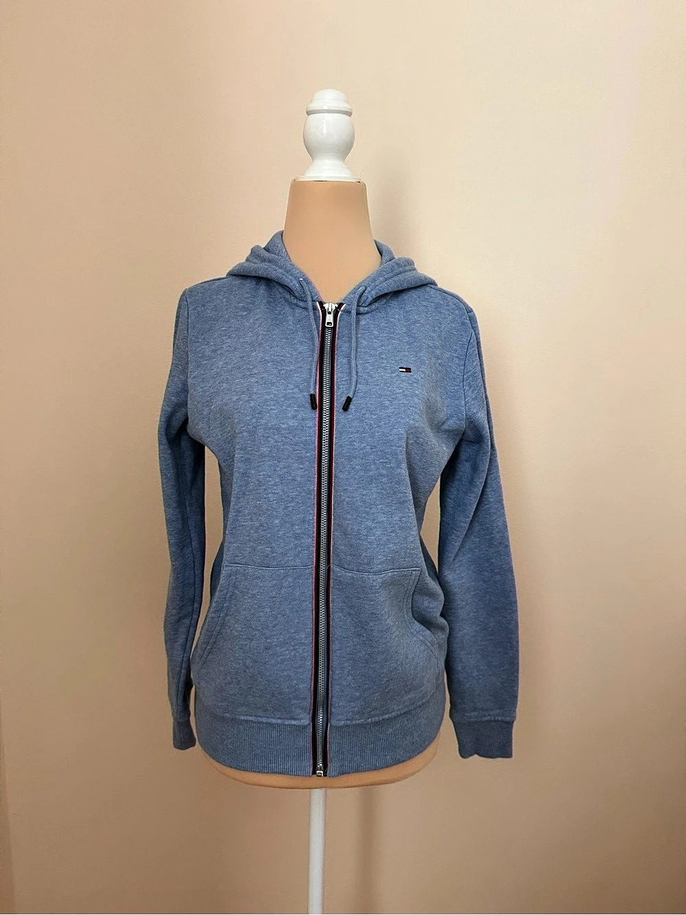Tommy Hilfiger Light Blue Fleece Lined Full Zip Hoodie Women's XS